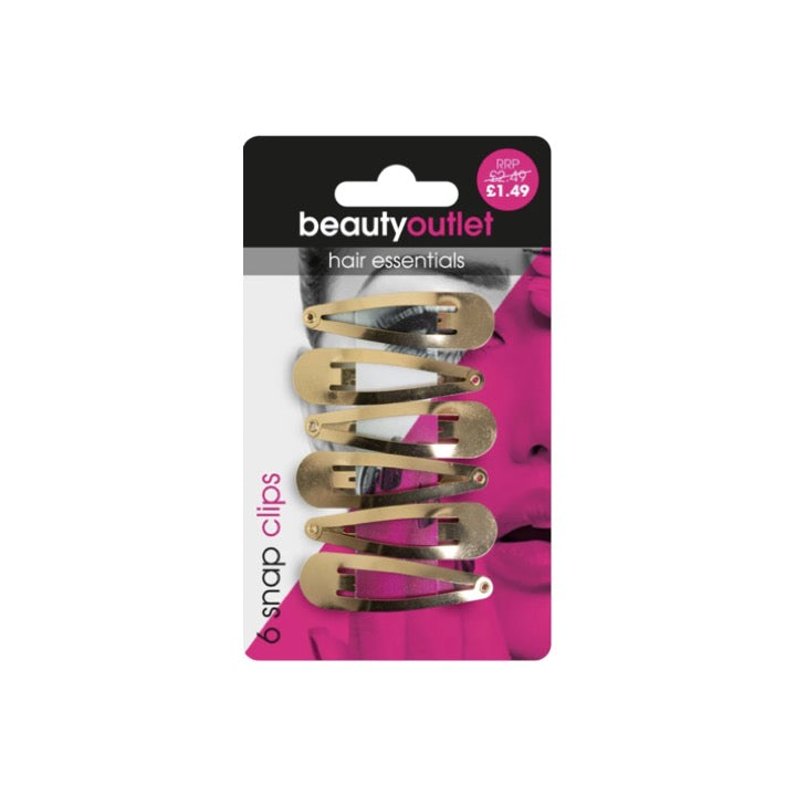 Beauty Outlet 6 Snap Clips Gold BEAU146