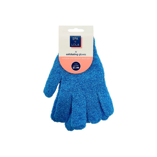 Spa By Lola Exfoliating Gloves Blue BEAU239