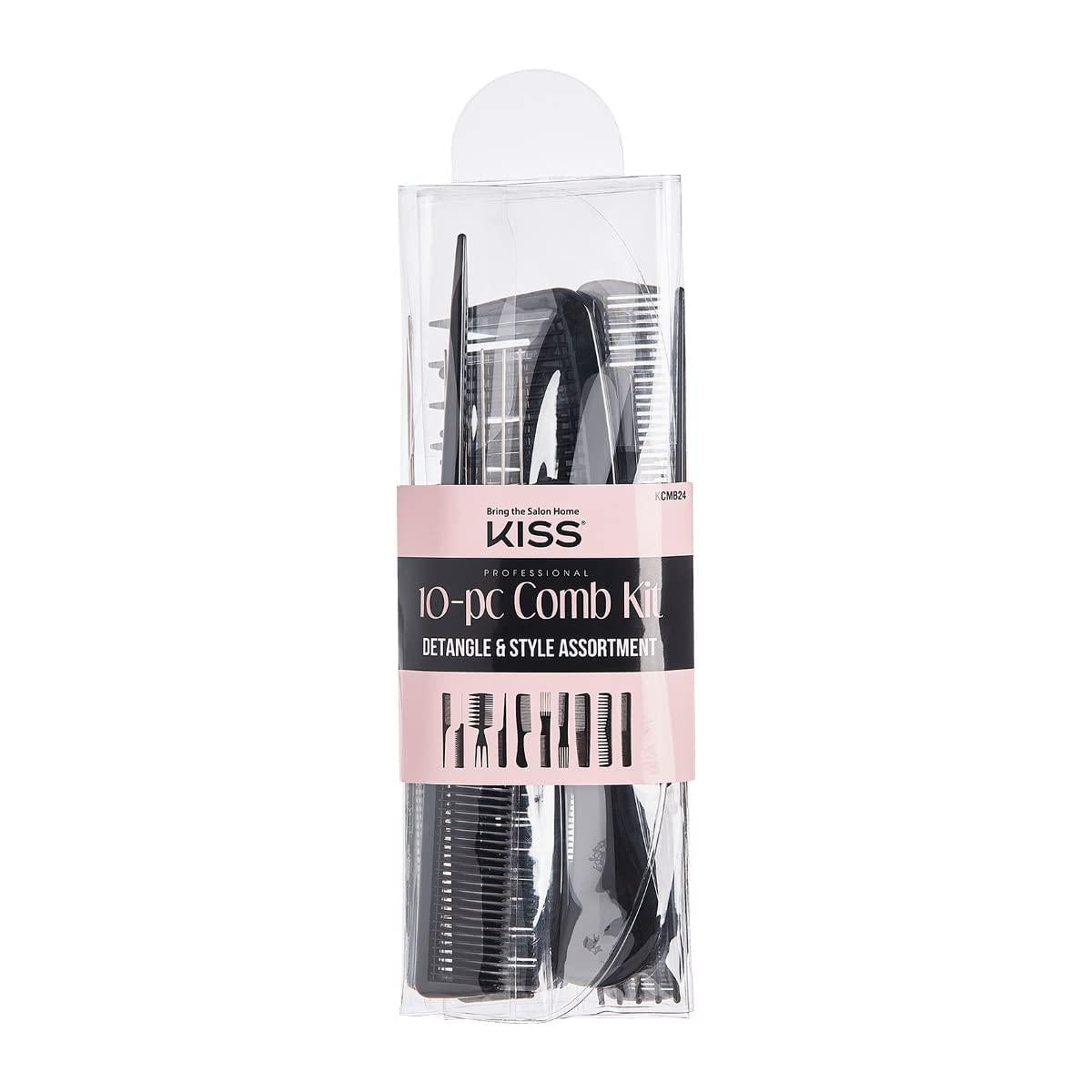 Kiss 10 Piece Comb Kit Detangle & Style Assortment