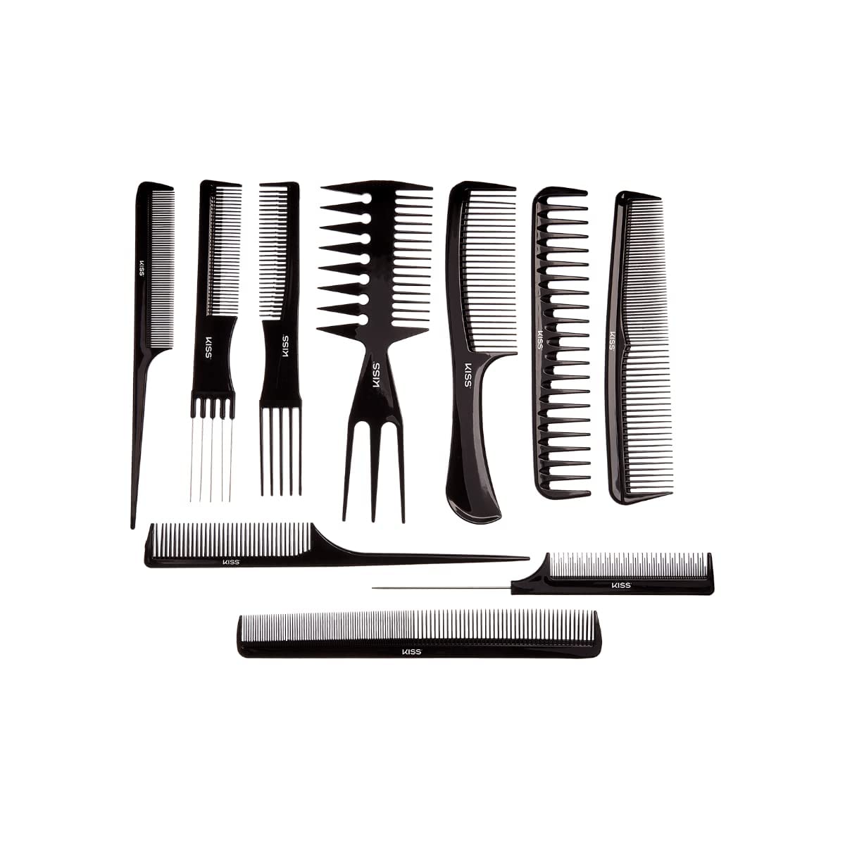 Kiss 10 Piece Comb Kit Detangle & Style Assortment