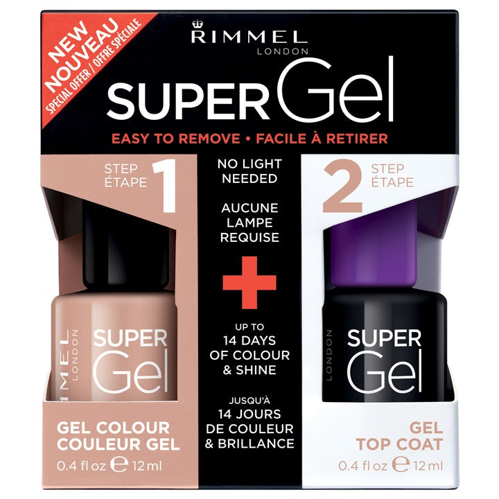 Rimmel Super Gel Set Nail Polish Red Ginger 024 + Top Coat
