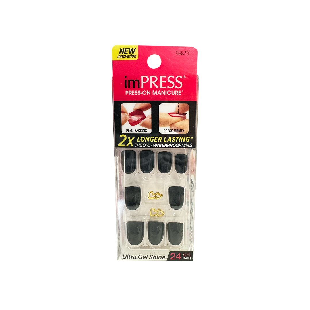 Kiss Impress 24 Nails 56673 Text Appeal Heart Duo