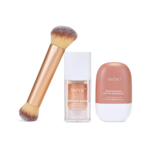 Technic Bronzed Beauty Set Bronzing Drops, Bottled Glow & Brush