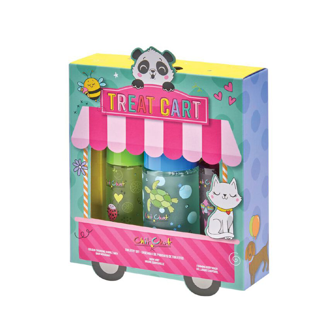 Chit Chat Treat Cart Set Body Mist, Body Wash & Bubble Bath