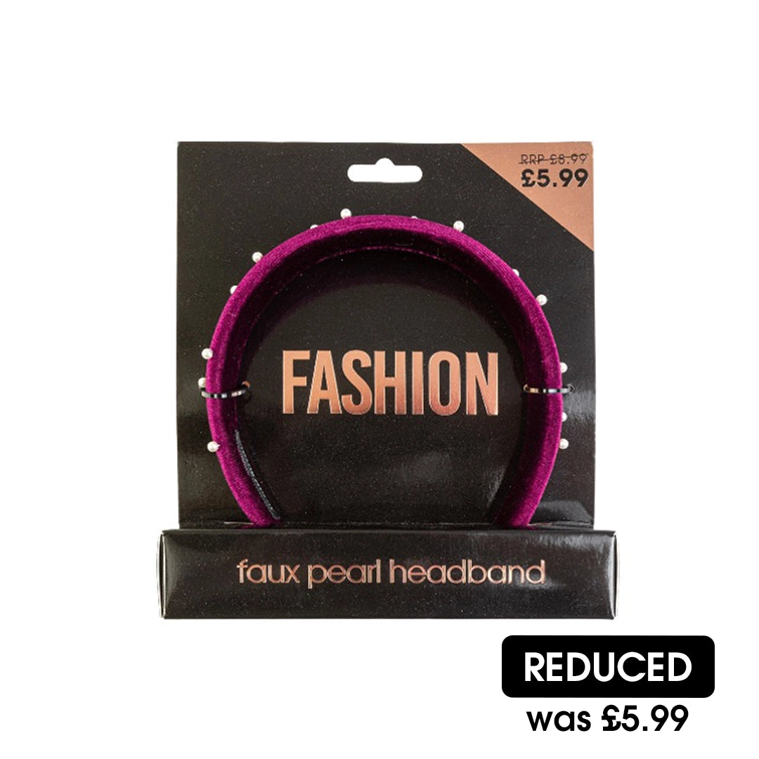 Beauty Outlet Faux Pearl Maroon Headband BEAU329