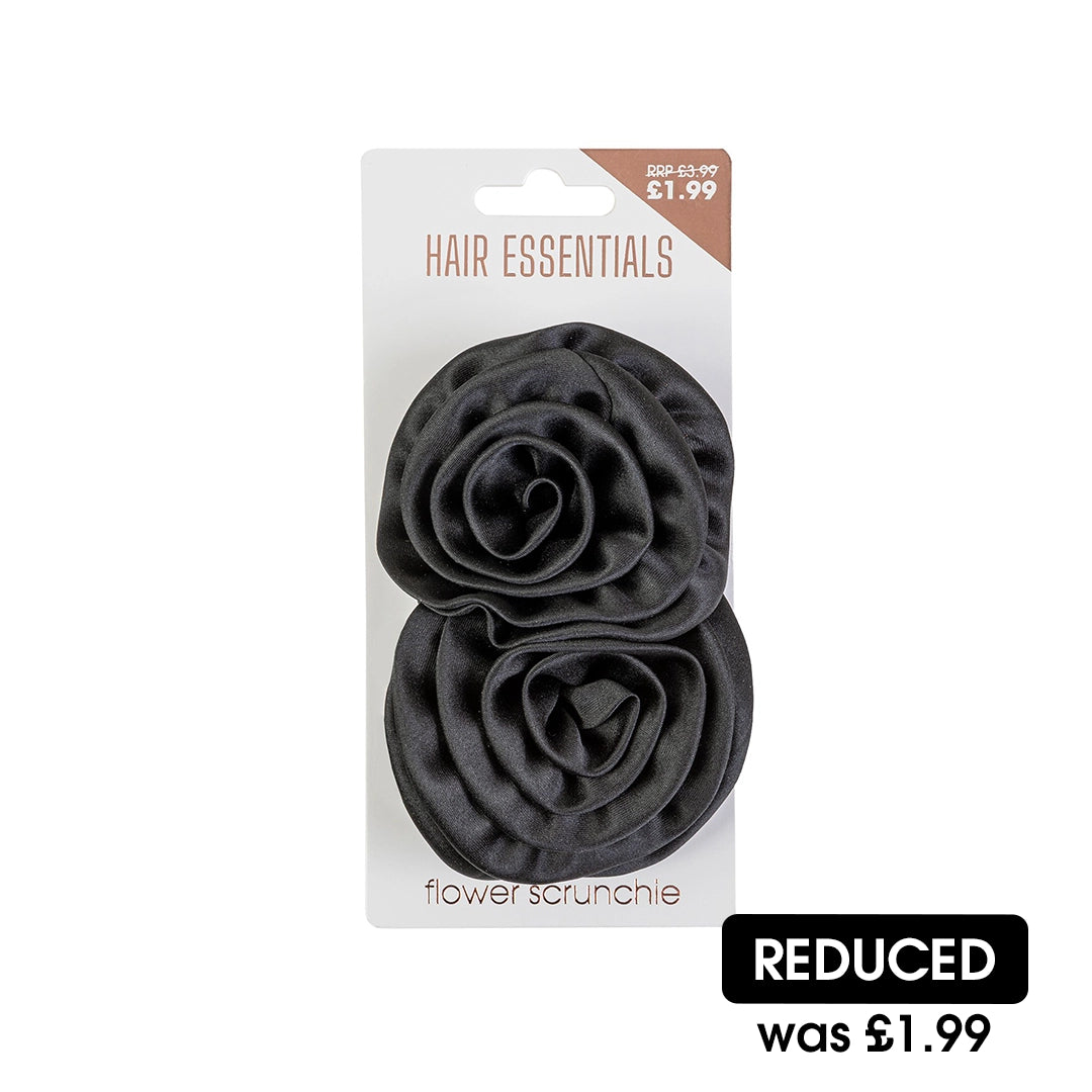 Beauty Outlet Scrunchie Black Flower BEAU545
