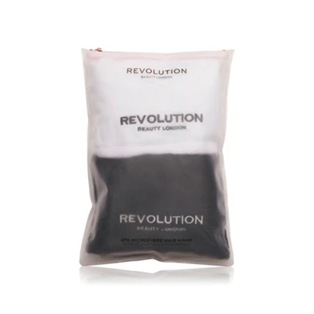 Revolution 2 Pack Microfibre Hair Wrap Black & White