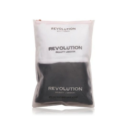 Revolution 2 Pack Microfibre Hair Wrap Black & White