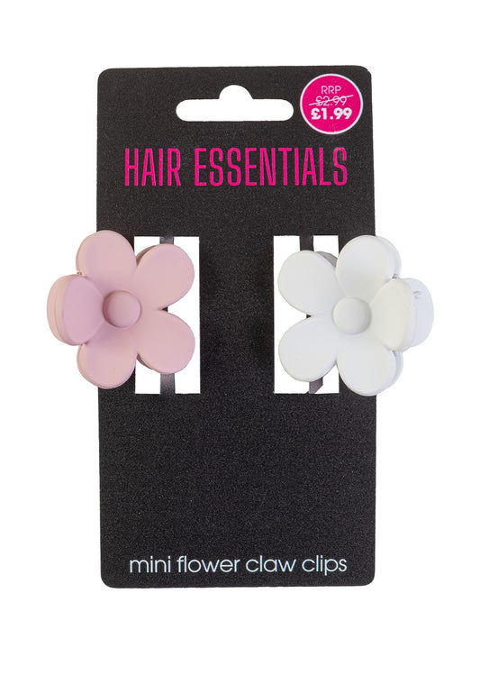 Beauty Outlet Mini Flower Claw Clips Pink/White