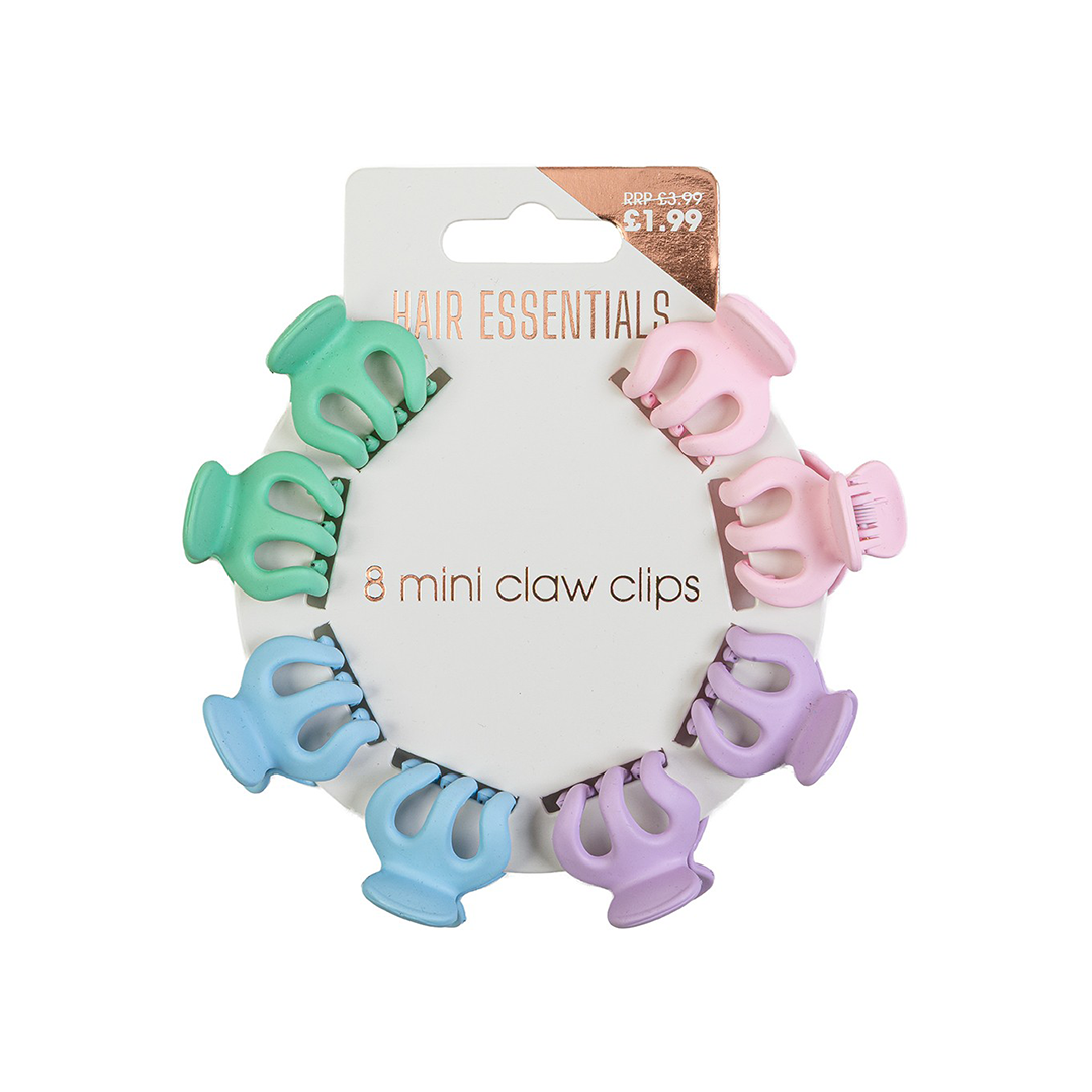 Beauty Outlet 8 Small Assorted Pastel Claw Clips BEAU544