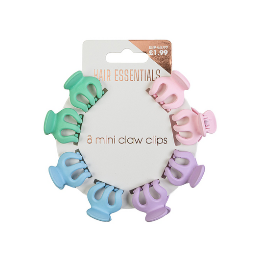 Beauty Outlet 8 Small Assorted Pastel Claw Clips BEAU544