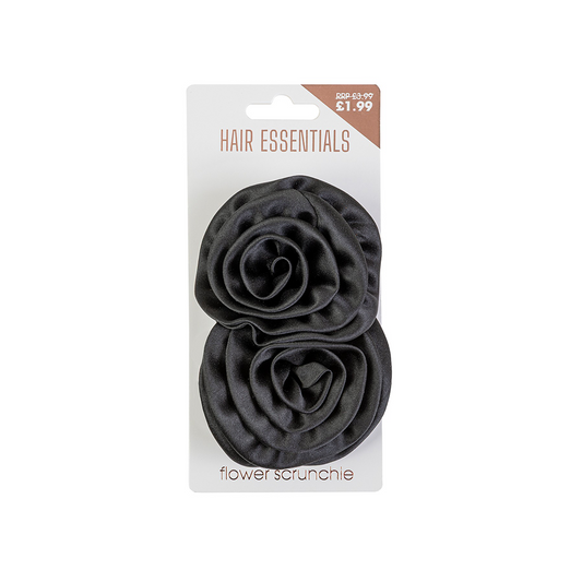 Beauty Outlet Scrunchie Black Flower BEAU545