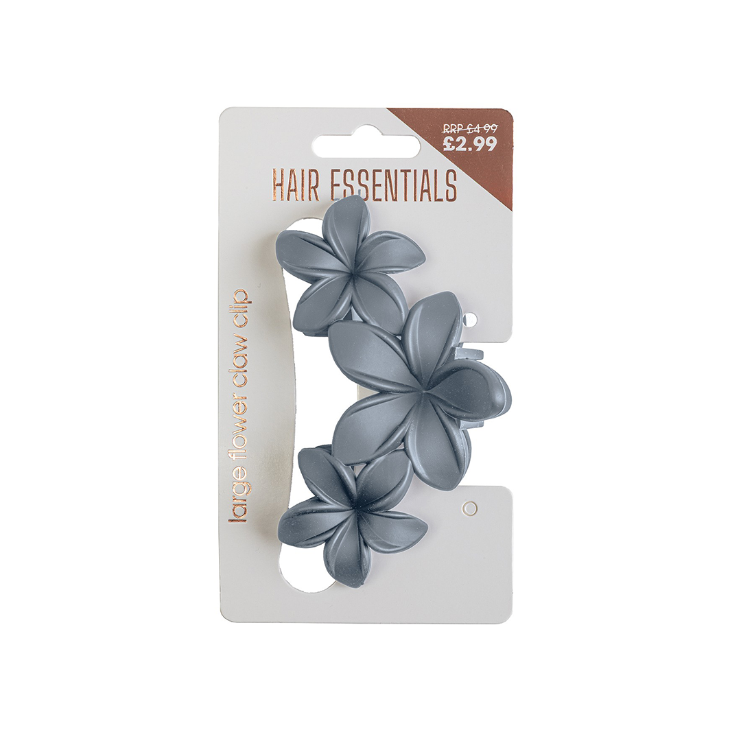 Beauty Outlet 3 Flower Claw Clip Grey BEAU620