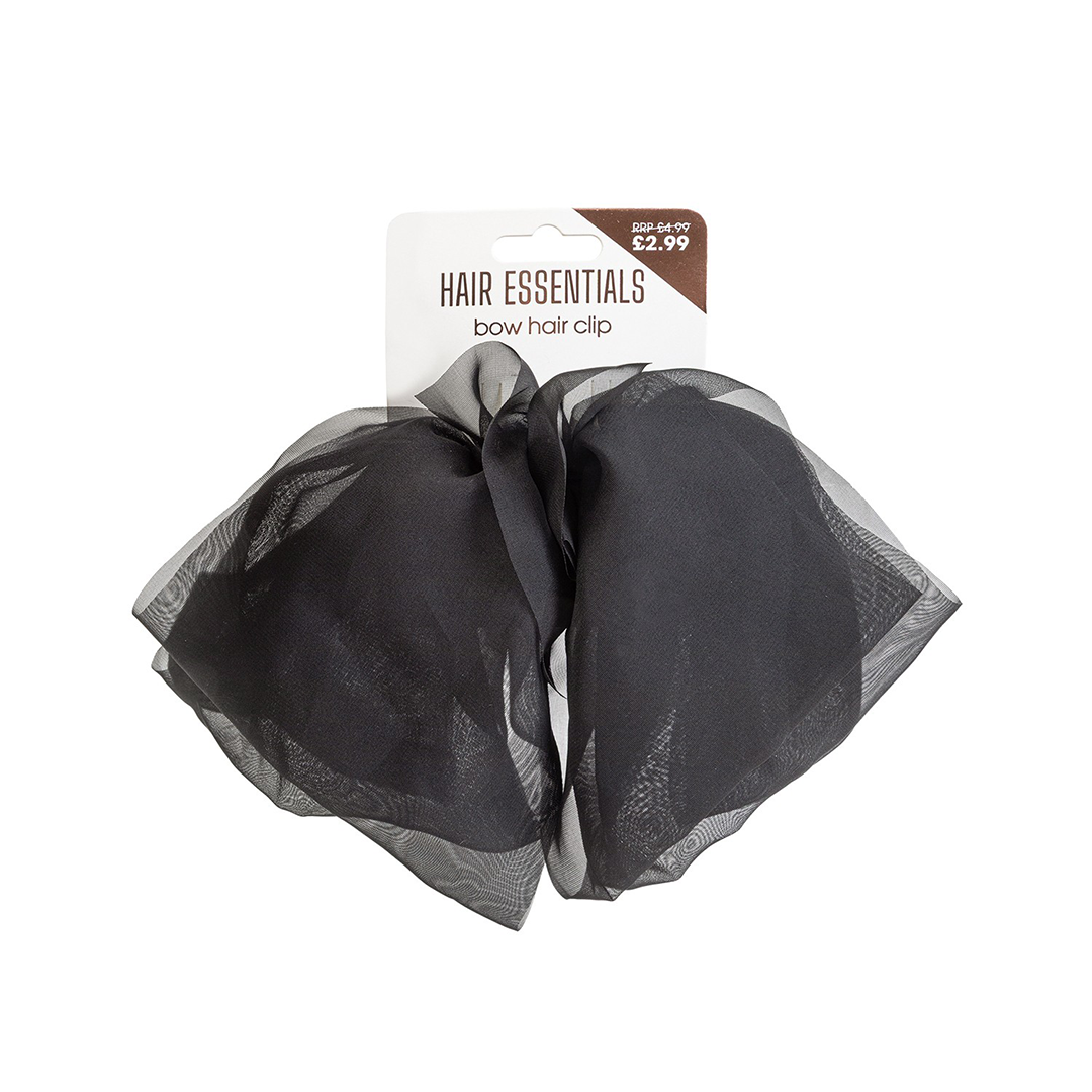 Beauty Outlet Chiffon Bow Clip Black BEAU644