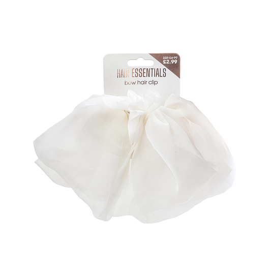 Beauty Outlet Chiffon Bow Clip Cream BEAU645