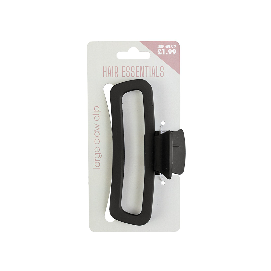 Clip In Outlets Beauty Outlet Claw Clip Large Open Square Black BEAU652