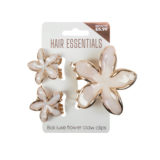 Beauty Outlet 3 Luxe Bali Claw Clips White BEAU685