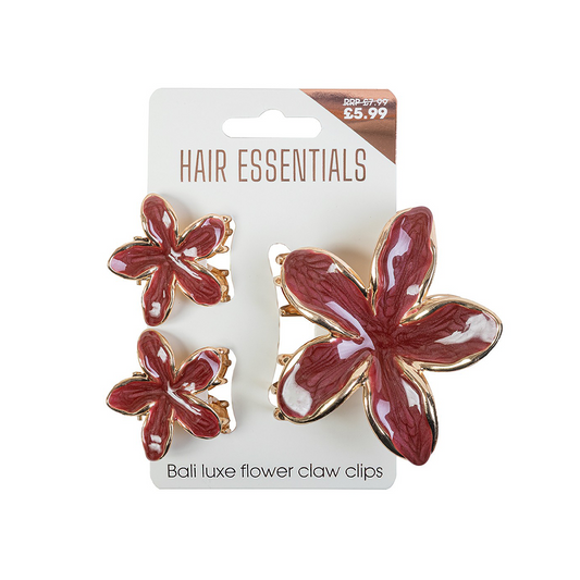 Beauty Outlet 3 Luxe Bali Claw Clips Red BEAU686