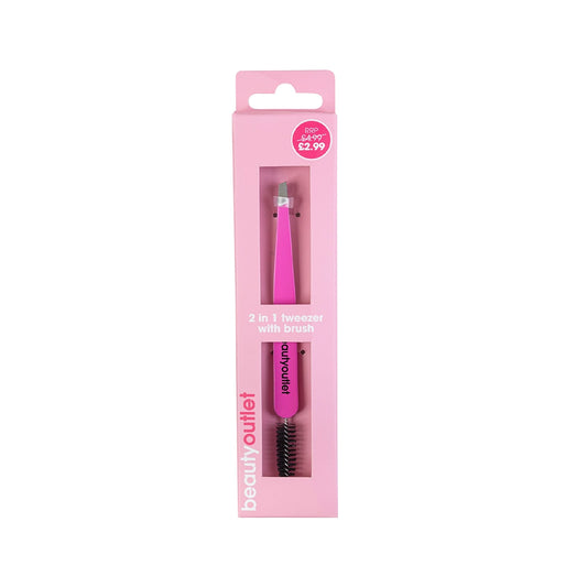 Beauty Outlet 2in1 Tweezer & Brow Brush BEAU716