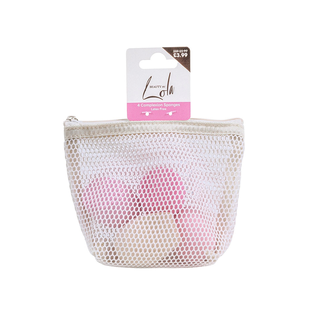 Beauty By Lola 4 Complexion Sponges In Mesh Bag BEAU766