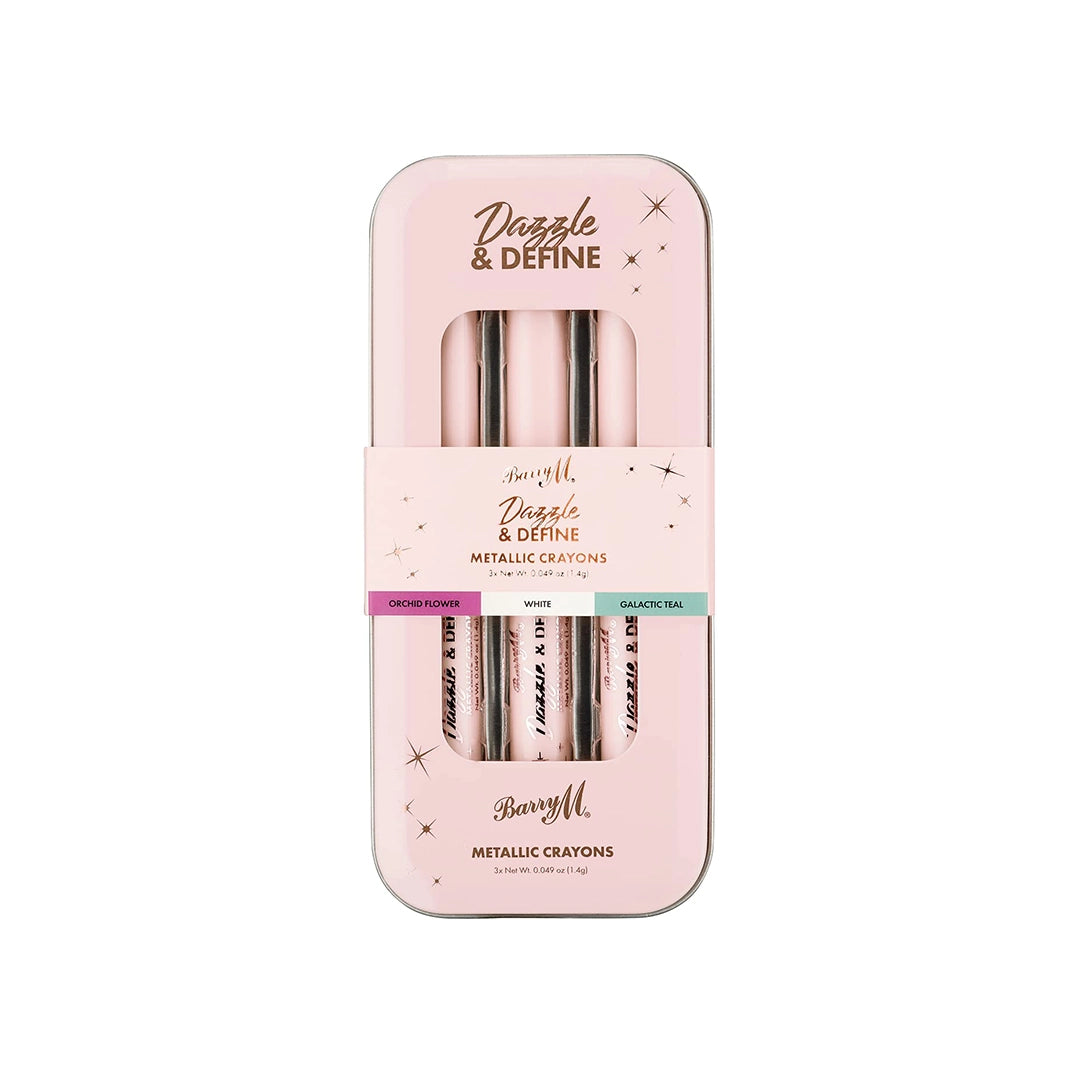 Barry M Dazzle & Define Metallic Crayons 3pc