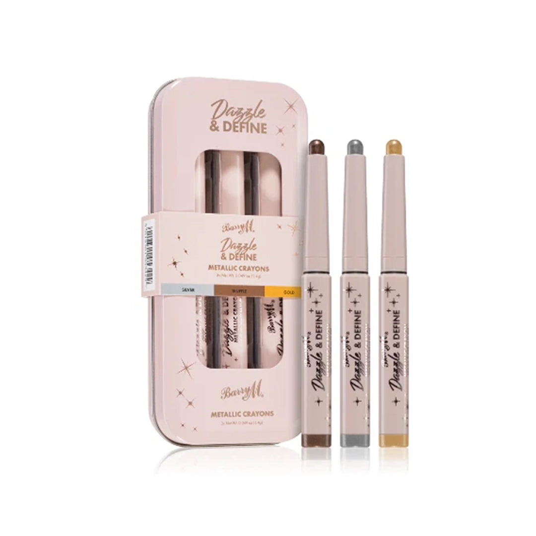 Barry M Dazzle & Define Metallic Crayons 3pc Silver, Truffle, Gold 1.4g