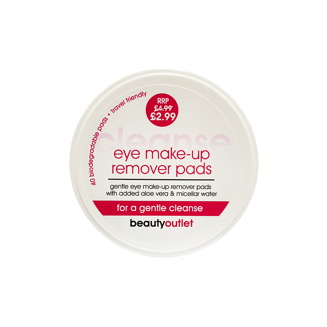 Beauty Outlet Non Oily Eye Makeup Remover Pads x40 Biodegradable Pads