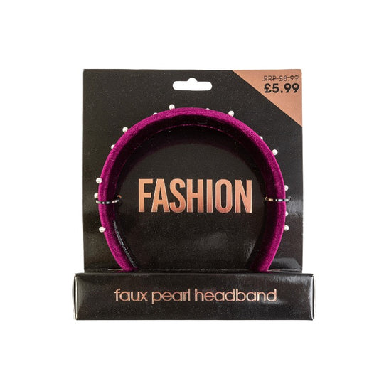 Beauty Outlet Faux Pearl Maroon Headband BEAU329