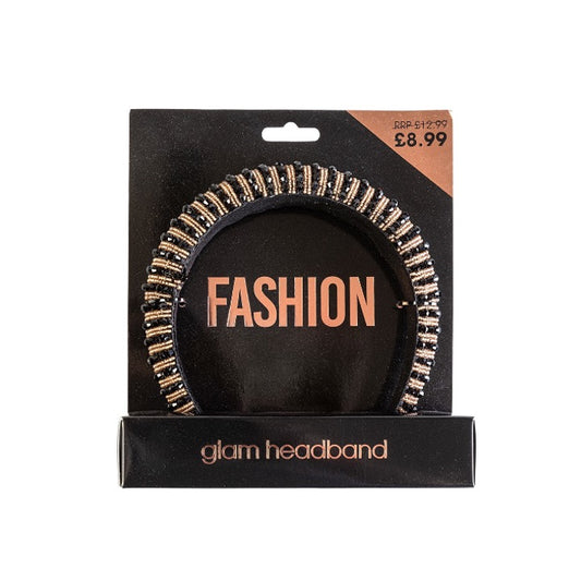 Beauty Outlet Glam Black/Gold Headband