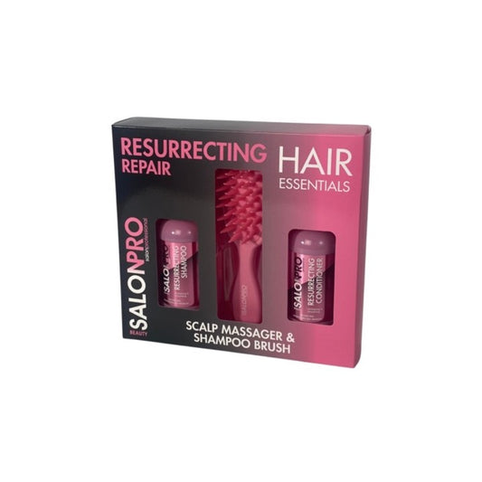 Beauty SalonPro Hair Essentials Set Resurrecting Repair Shampoo Conditioner & Shampoo Brush