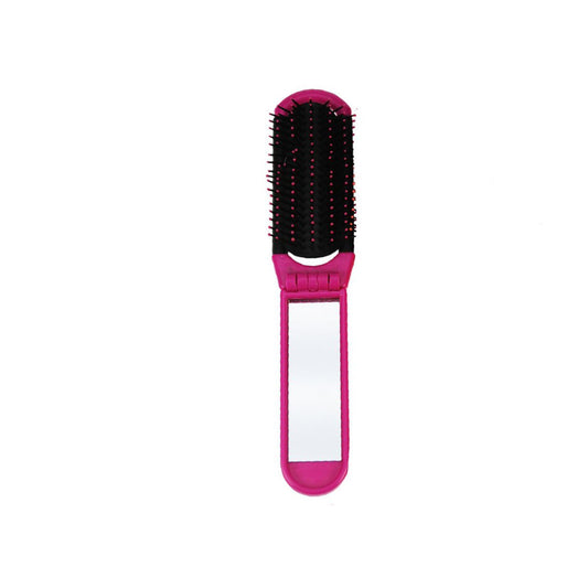 Body Collection Portable Folding Hair Brush With Mirror Travel Size
