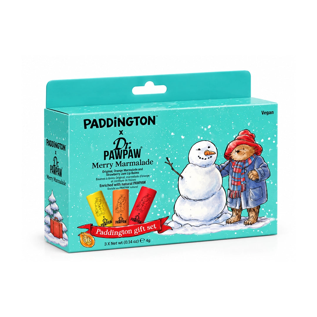 Dr Paw Paw X Paddington Merry Marmalade Lip Balm Trio Original & Orange Marmalade & Strawberry Jam 4g