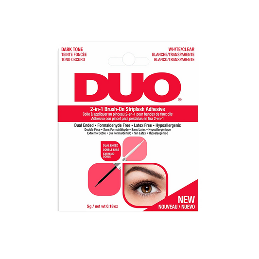 Duo 2-in-1 Brush-On Striplash Adhesive Dark Tone White Clear 5g