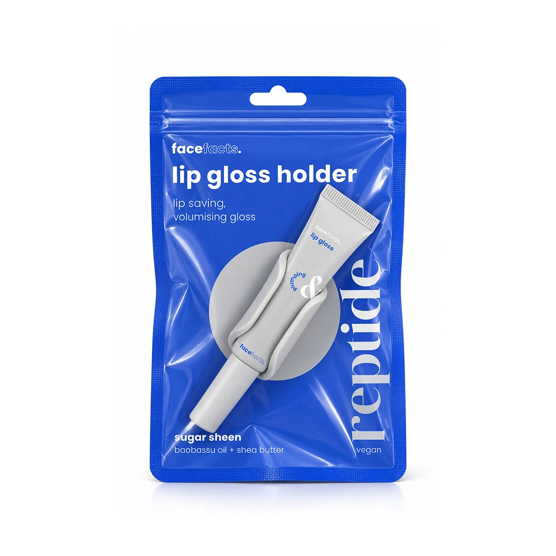 Face Facts Lip Gloss Holder & Peptide Lipgloss Sugar Sheen With Babassu Oil & Shea Butter
