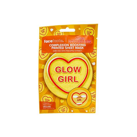 Face Facts Love Hearts Glow Girl Complexion Boosting Sheet Mask With Pineapple Extract