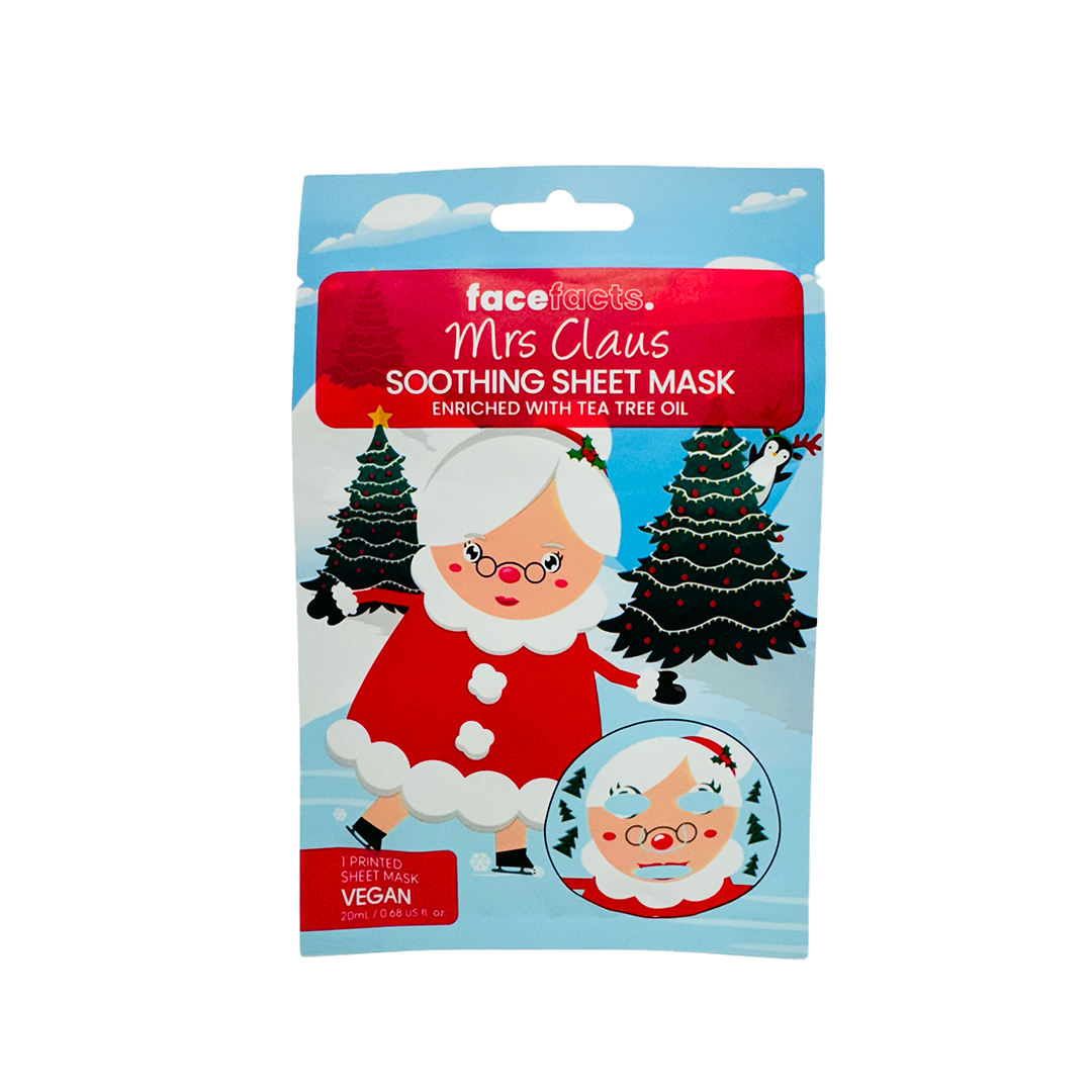 Face Facts Mrs Claus Soothing Printed Sheet Mask