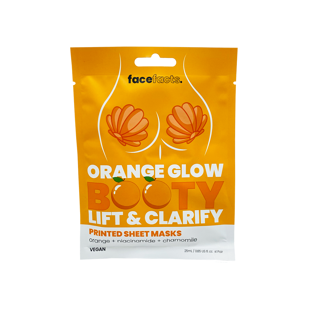 Face Facts Orange Glow Booty Lift & Clarify Sheet Mask W Orange + Niacinamide + Chamomile