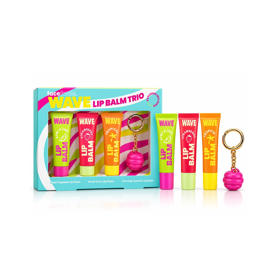 Face Facts Wave Lip Balm Trio Set With Keychain