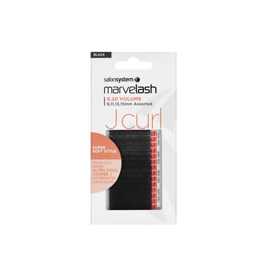 Salon System Marvelash 0.20 Volume J Curl Lashes 9-15mm Black