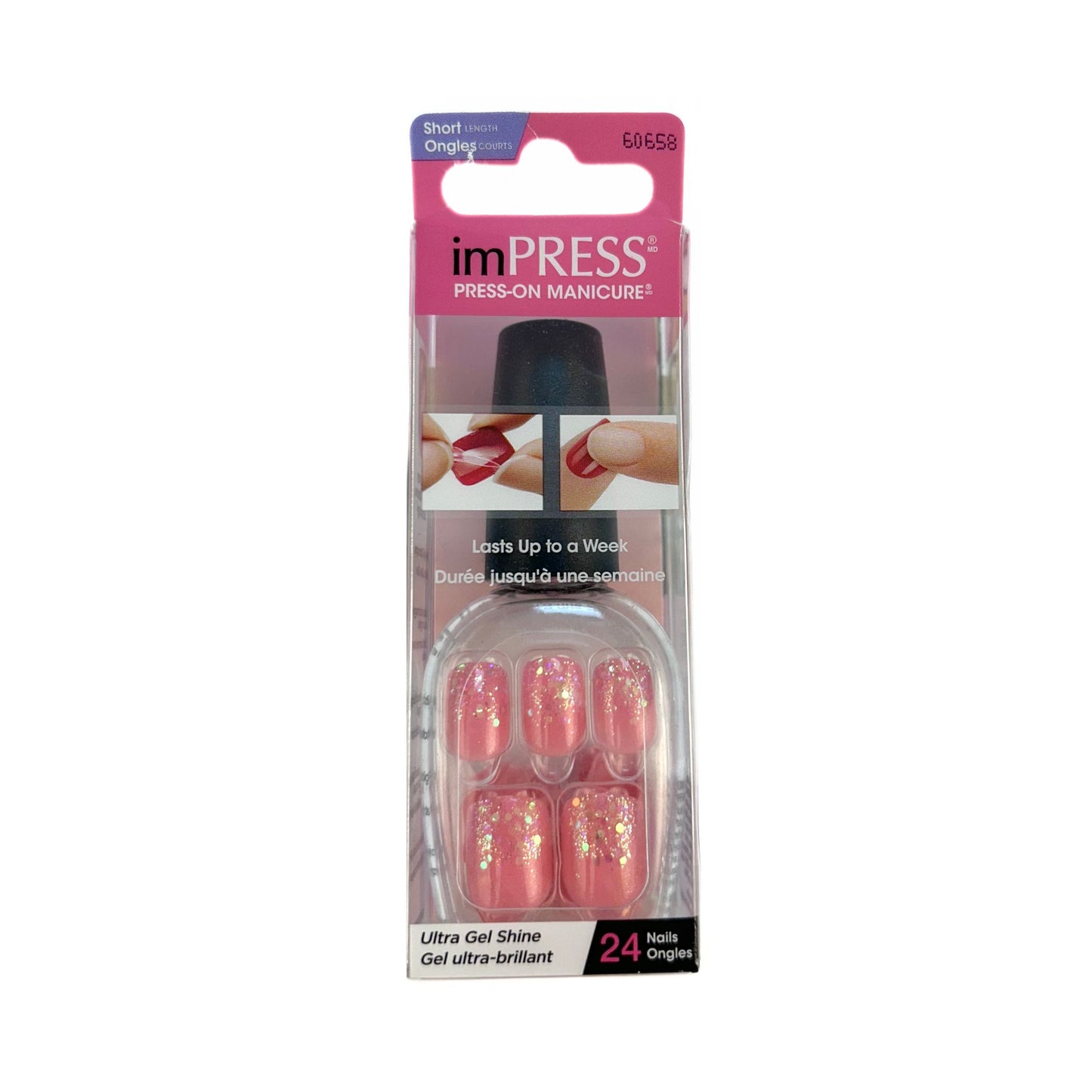 Kiss Impress 24 Nails 60658 In The Spotlight Pink