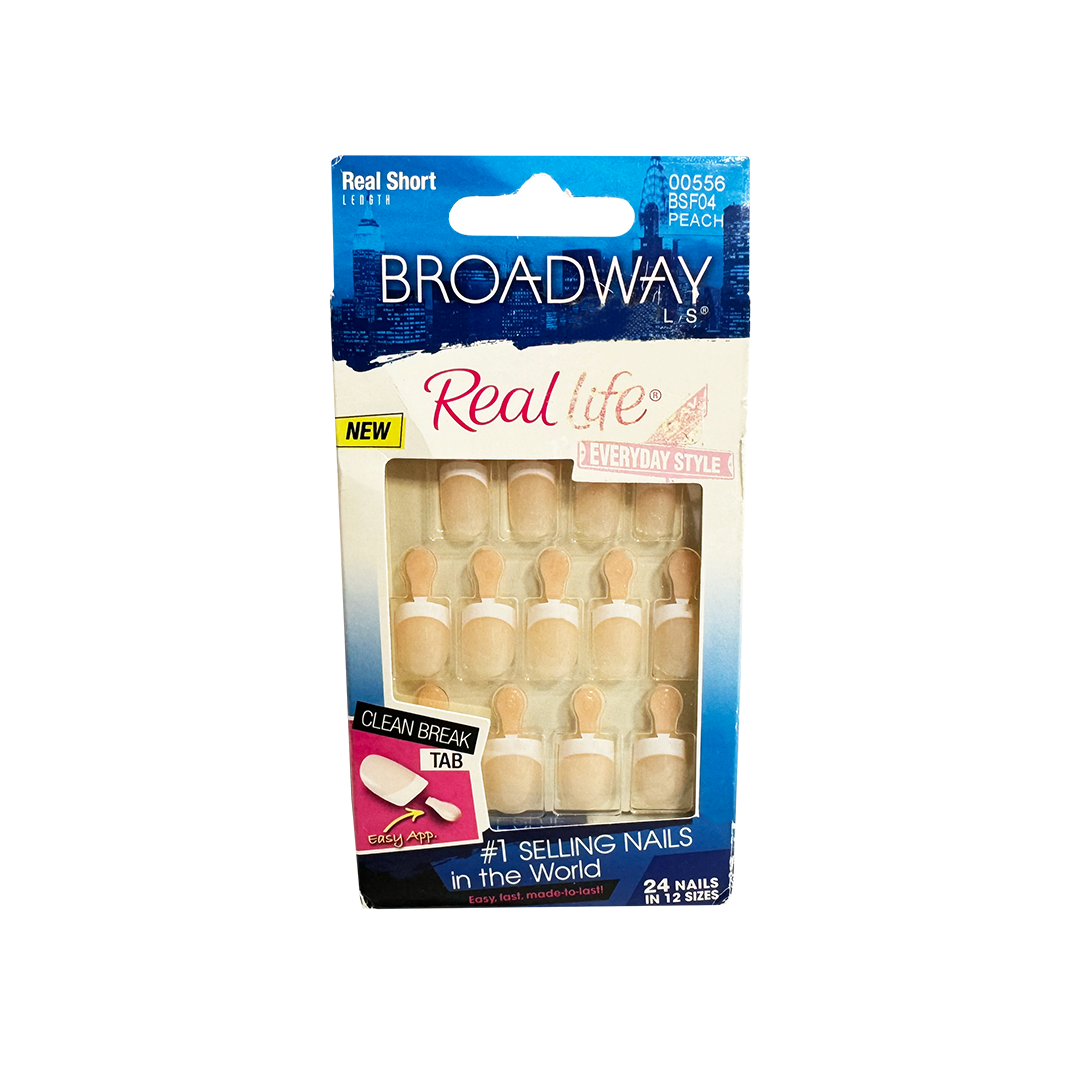 Kiss Broadway Real Life 24 Real Short Nails 00556 BSF04 Peach