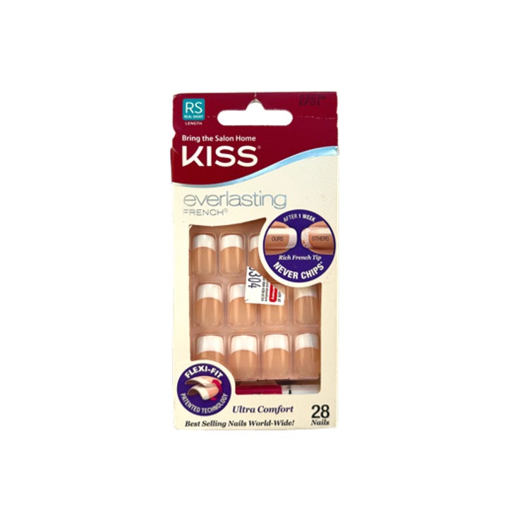 Everlasting French Script Kiss Everlasting French 28 Nails Real Short Length EF01 53236 – Beauty ...