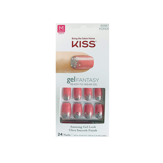 Kiss Gel Fantasy 24 Medium Nails 60667 KGN05 Glitter Tip