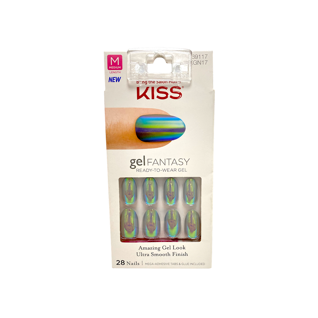 Kiss Gel Fantasy 28 Medium Nails 69117 Metallic Grey KGN17
