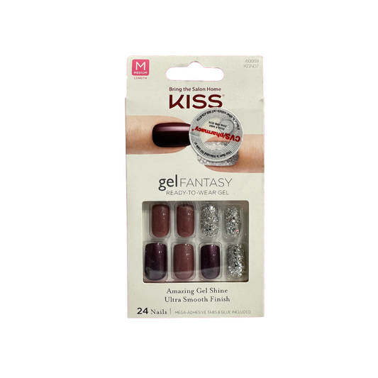 Kiss Gel Fantasy 24 Nails 60669 Silver Glitter