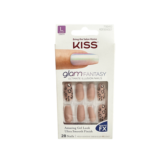 Kiss Glam Fantasy 28 Nails 79940 Cheetah Print KGF06