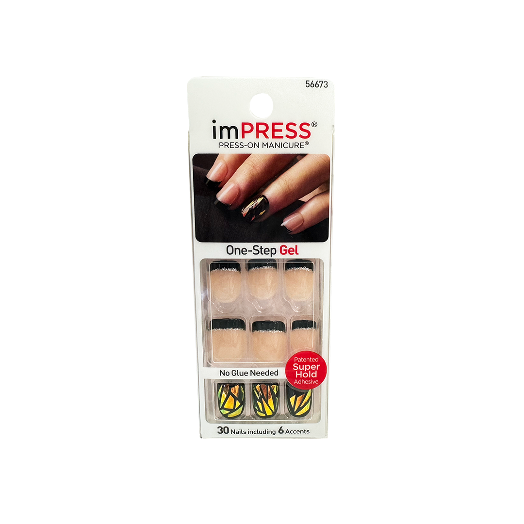 Kiss Impress 24 Nails 56673 Text Appeal Chrome Pattern