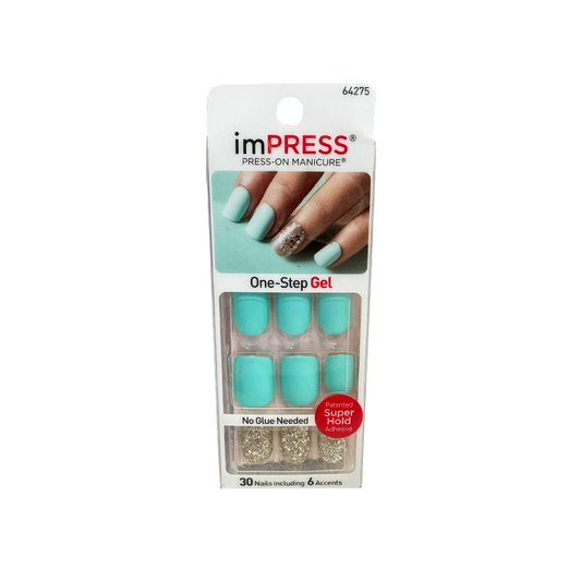 Kiss Impress 30 False Nails Shocking Turquoise 64275