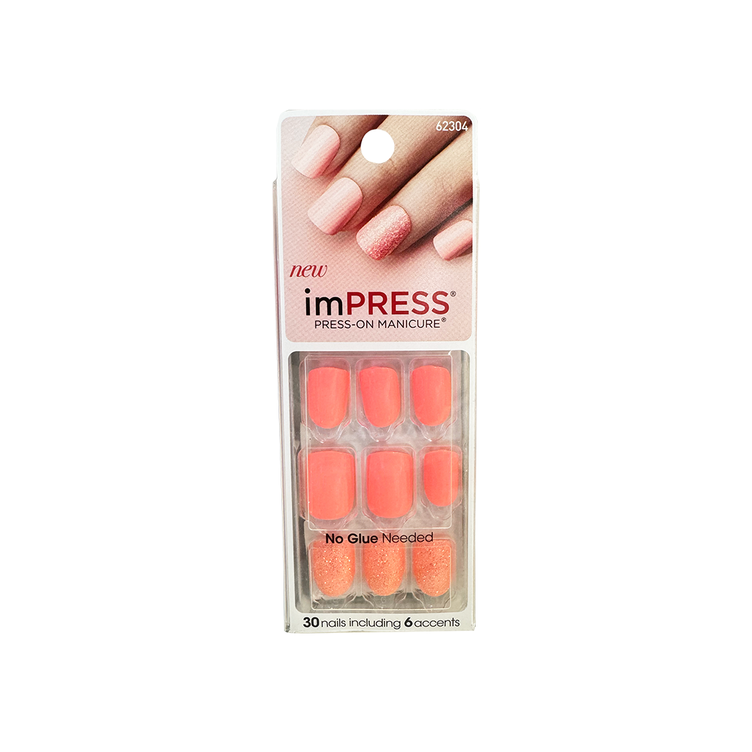 Kiss Impress 30 Nails 62304 Boogie Down Pink Sparkle