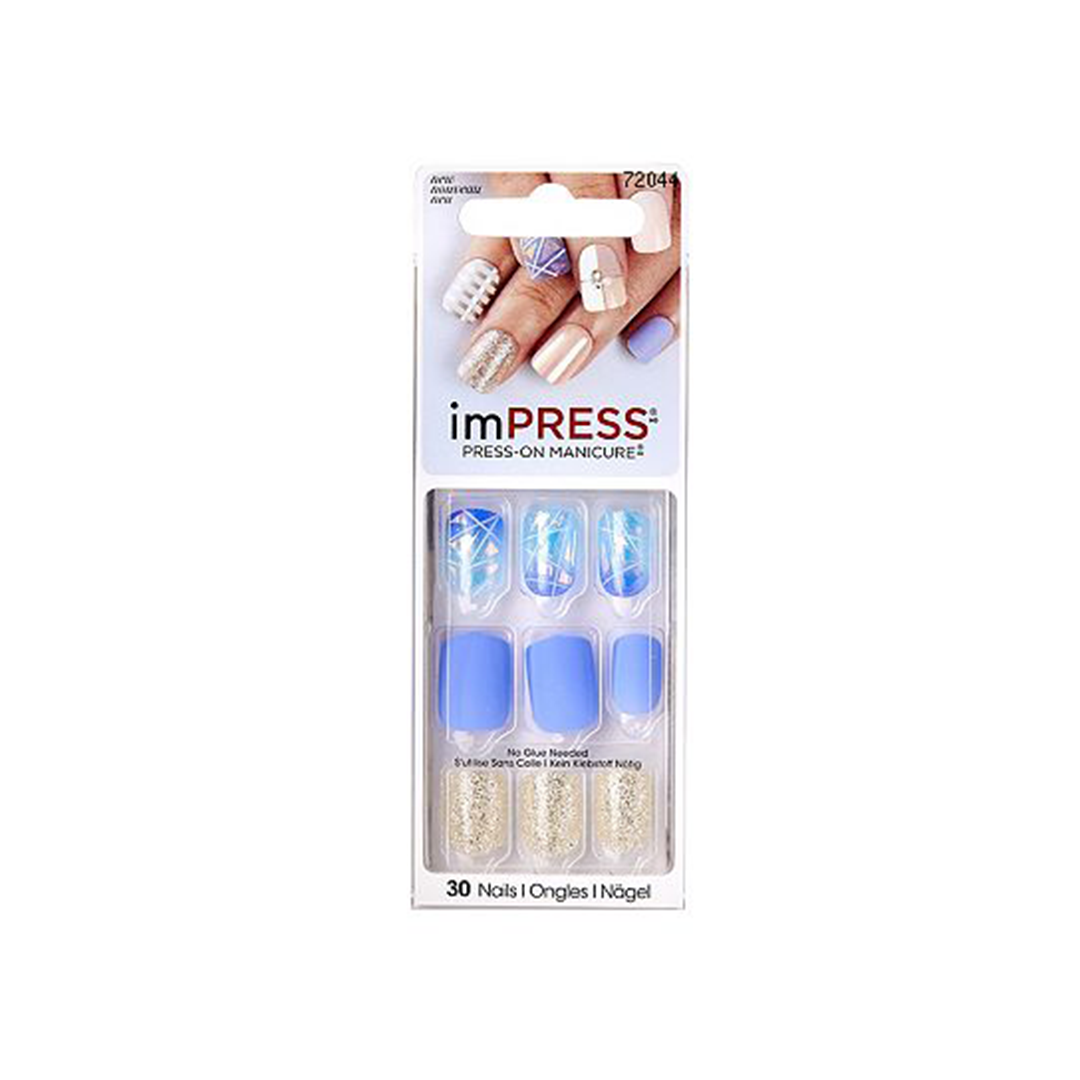 Kiss Impress 30 Nails Boss Lady Baby Blue 72044